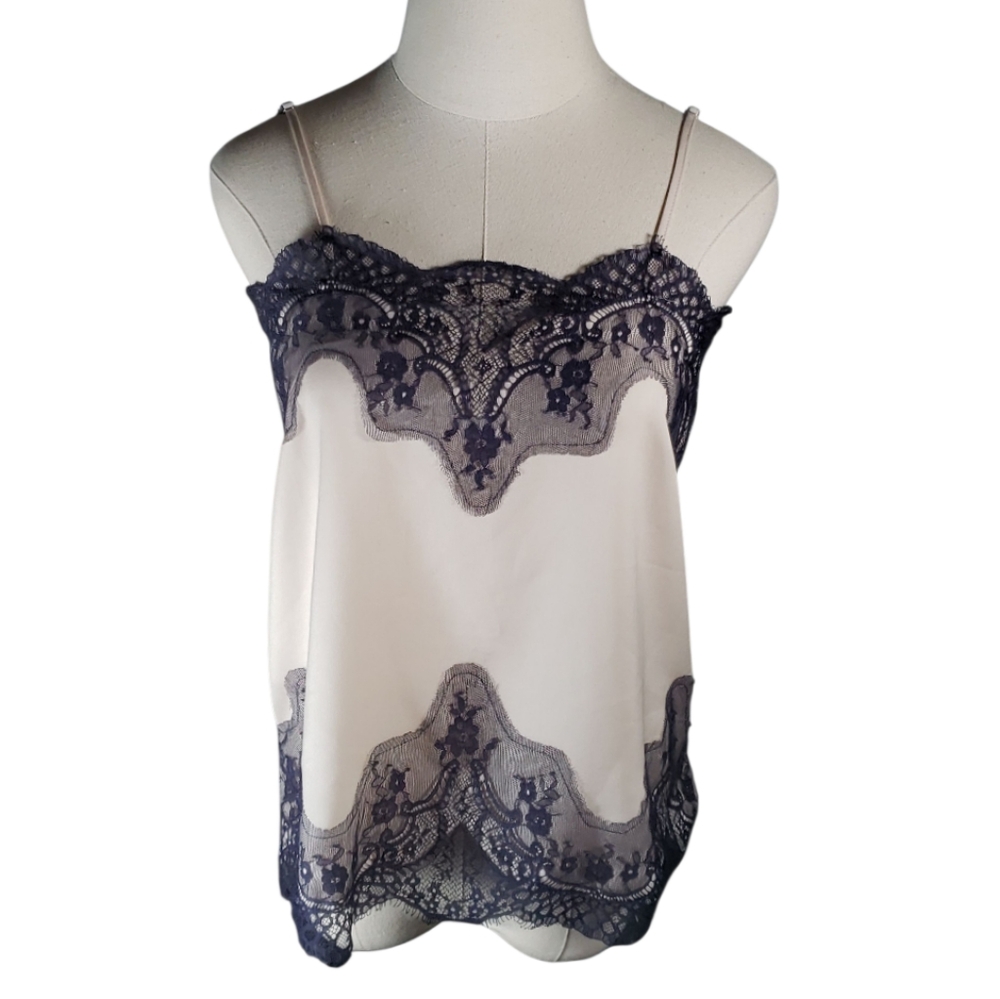 Storia Eyelash Netting Lace Romantic Lingere Feminine Cottagecore Chemise Top S